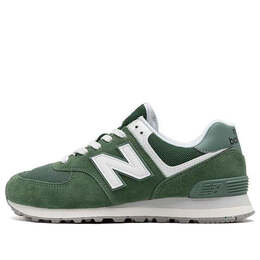 New Balance: Зелёные кроссовки  574