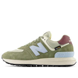 New Balance: Зелёные кроссовки  574