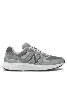 New Balance: Серые кроссовки 