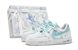 Nike: Зелёные кроссовки  Air Force 1