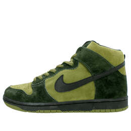 Nike: Зелёные кроссовки  SB Dunk High Pro