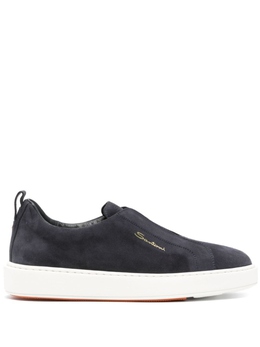 Santoni: Синие кроссовки 