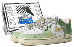 Nike: Зелёные кроссовки  Air Force 1