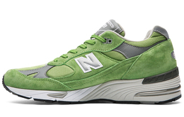 New Balance: Зелёные кроссовки  991