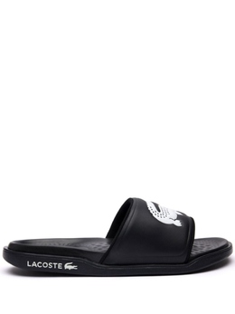 Lacoste: Чёрные шлёпанцы  Croco