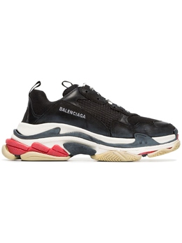 Balenciaga: Чёрные кроссовки  Triple S