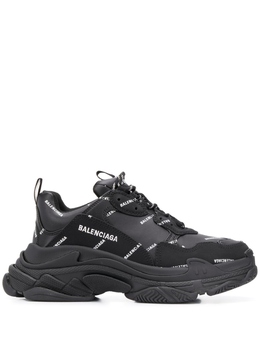 Balenciaga: Чёрные кроссовки  Triple S