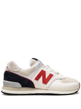 New Balance: Белые кроссовки  574