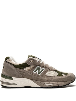 New Balance: Зелёные кроссовки  991