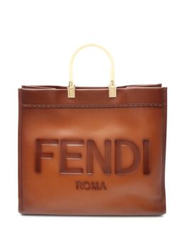 Fendi Pre-Owned: Коричневая сумка-шоппер 