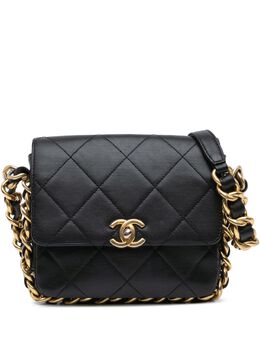 CHANEL Pre-Owned: Чёрная сумка через плечо 