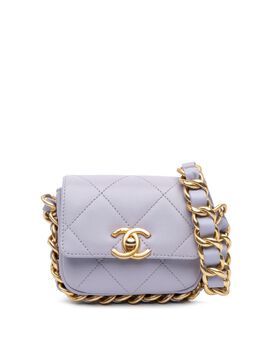 CHANEL Pre-Owned: Фиолетовая сумка через плечо 