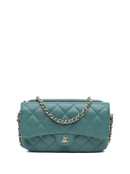 CHANEL Pre-Owned: Зелёная сумка через плечо 