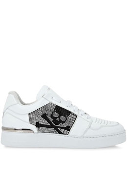 Philipp Plein: Белые кроссовки  Skull