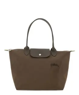 Longchamp: Коричневая сумка-шоппер  Le Pliage