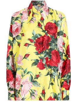 Dolce & Gabbana: Рубашка с растительным принтом 