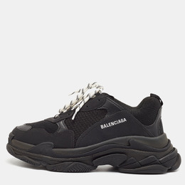 Balenciaga: Чёрные кроссовки  Triple S