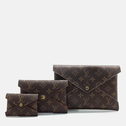 Louis Vuitton: Коричневый клатч  Pochette