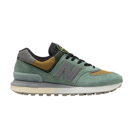 New Balance: Зелёные кроссовки  574