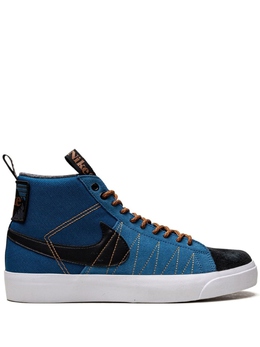 Nike: Синие кеды  Blazer Mid Premium