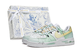 Nike: Зелёные кроссовки  Air Force 1