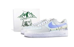 Nike: Зелёные кроссовки  Air Force 1