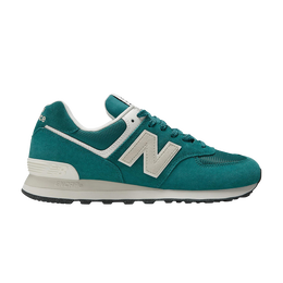 New Balance: Зелёные кроссовки  574