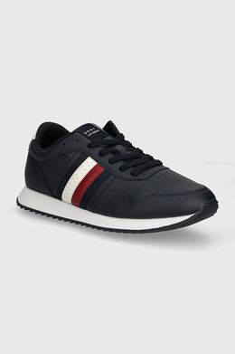 Tommy Hilfiger: Тёмные кроссовки  Runner