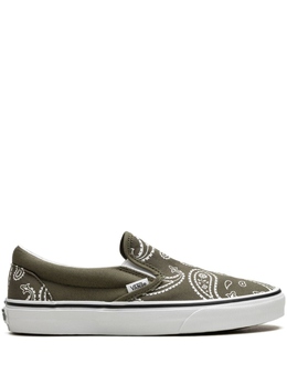 Vans: Зелёные мокасины  Classic Slip On