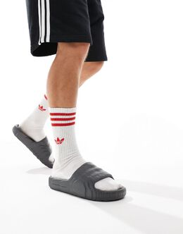 Adidas: Серые шлёпанцы  Adilette