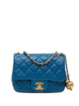 CHANEL Pre-Owned: Голубая сумка через плечо 