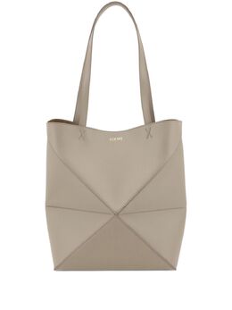 LOEWE: Бежевая сумка-шоппер  Puzzle