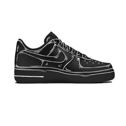 Nike: Чёрные кроссовки  Air Force 1