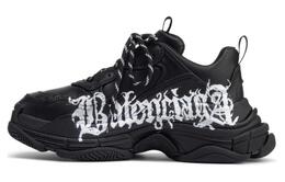 Balenciaga: Чёрные кроссовки  Triple S