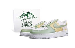 Nike: Зелёные кроссовки  Air Force 1