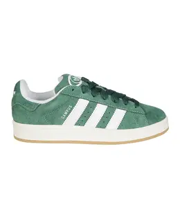Adidas: Зелёные кроссовки  Campus
