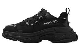 Balenciaga: Чёрные кроссовки  Triple S