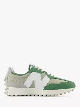 New Balance: Зелёные кроссовки  327