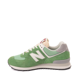 New Balance: Зелёные кроссовки  574