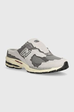 New Balance: Серые кроссовки 