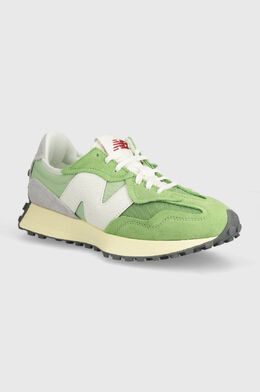 New Balance: Зелёные кроссовки  327