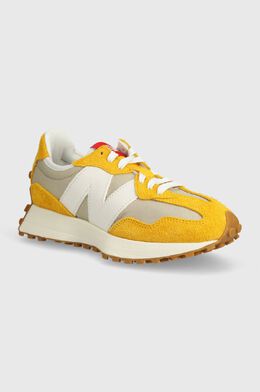 New Balance: Жёлтые кроссовки  327