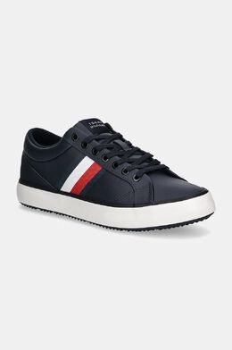 Tommy Hilfiger: Тёмные кроссовки  TH