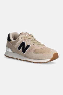 New Balance: Бежевые кроссовки  574