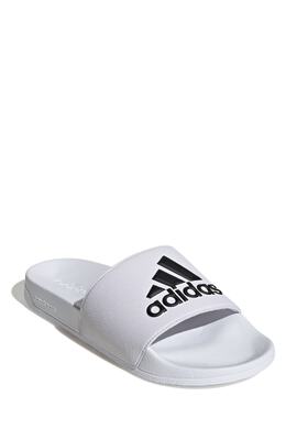 Adidas: Белые шлёпанцы  Adilette