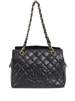 CHANEL Pre-Owned: Чёрная сумка-шоппер 