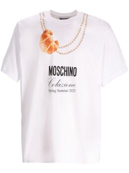 Moschino: Белая футболка 