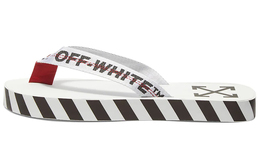 Off-White: Белые шлёпанцы 