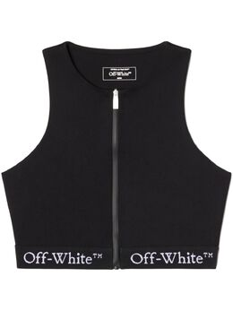 Off-White: Чёрный топ 
