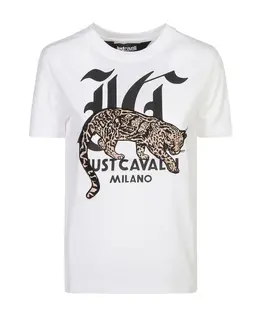 Just Cavalli: Белая футболка 